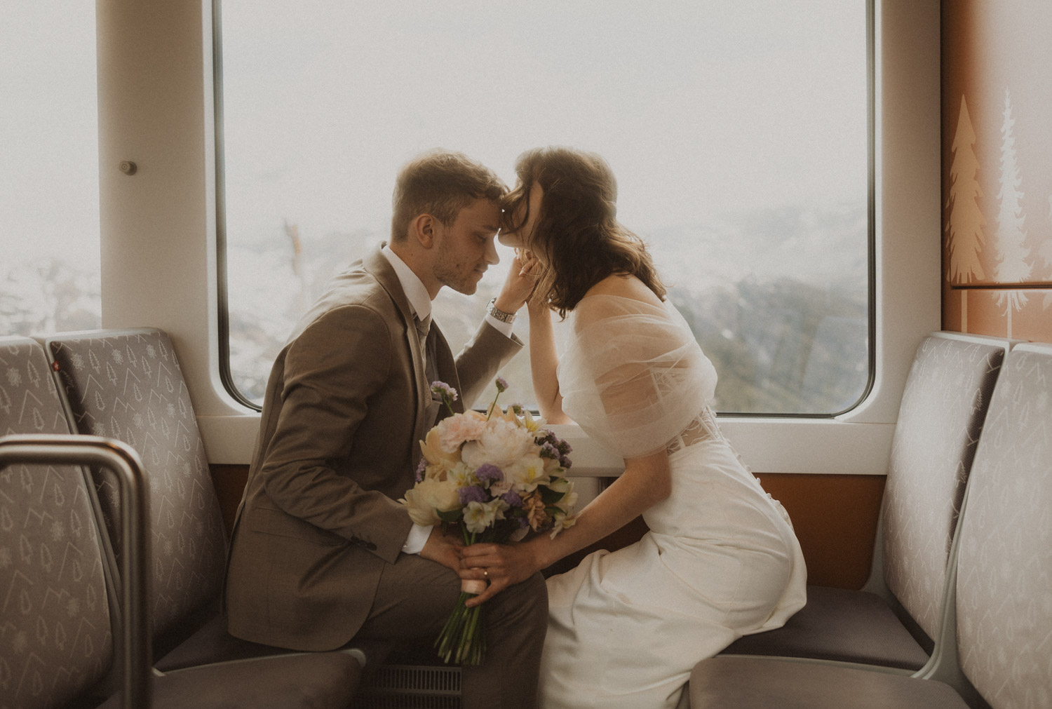 Elopement Photography at Zermatt Switzerland Couple at Elopement in Zermatt Gornergratbahn